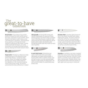 Shun Premier Kitchen Knife Starter Set, 3 Piece, Paring, Utility, and Chef Knife, TDMS0300