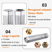 Load image into Gallery viewer, Yosuper Pellet Smoker Tube, Portable Barbecue Smoke Generator, 12-inch Stainless Steel Wood Chips BBQ Box Smoker Hexagonal for Cold/Hot Smoking Works with All Electric, Gas, Charcoal Grills or Smokers
